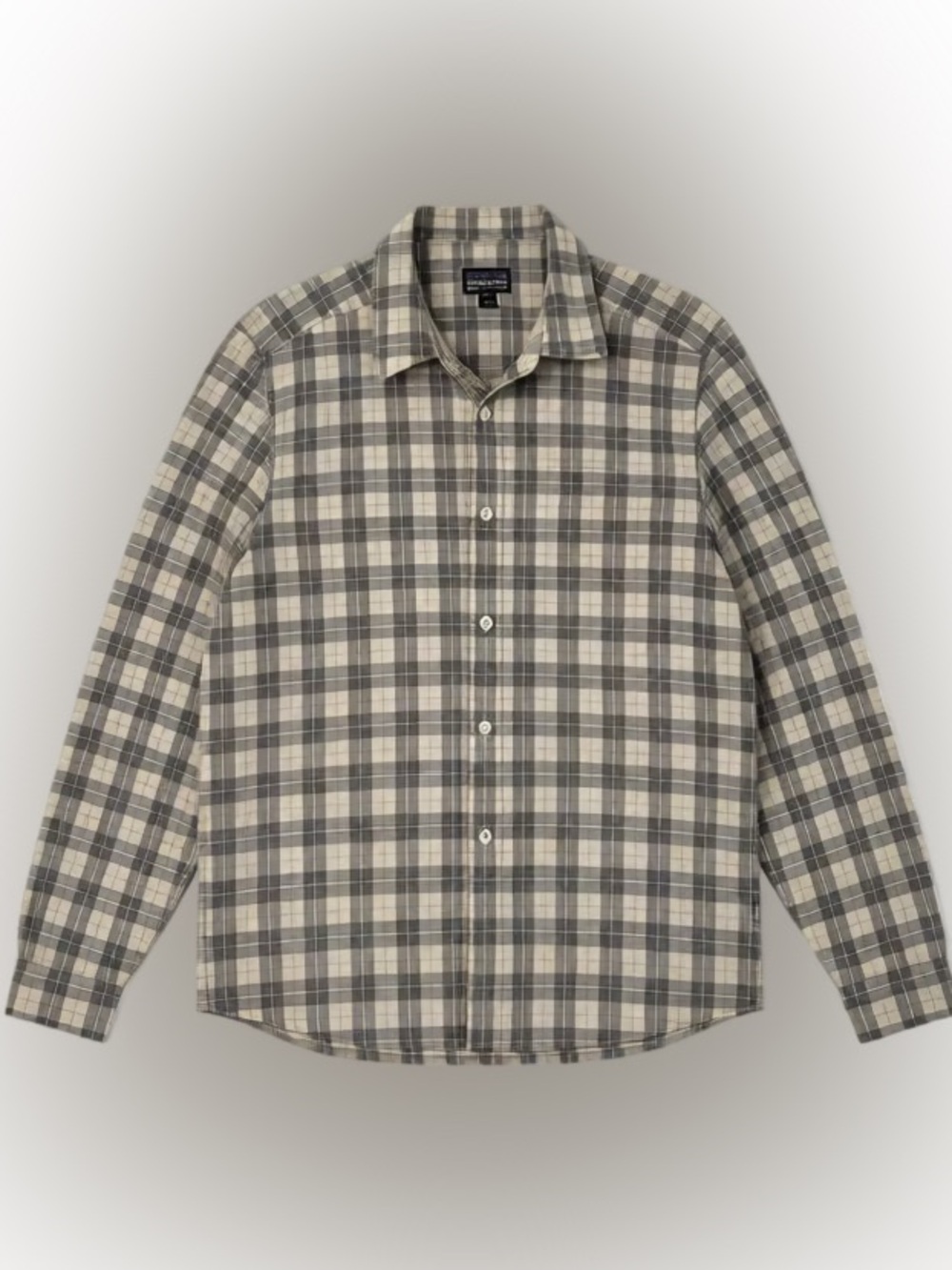 Patagonia Organic Cotton Plaid Button-Down |Gray & Off White | Men’s Medium